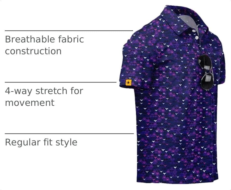 image:imageZITY Mens Golf Polo Shirts Short Sleeve UPF 50 Moisture Wicking TshirtViolet