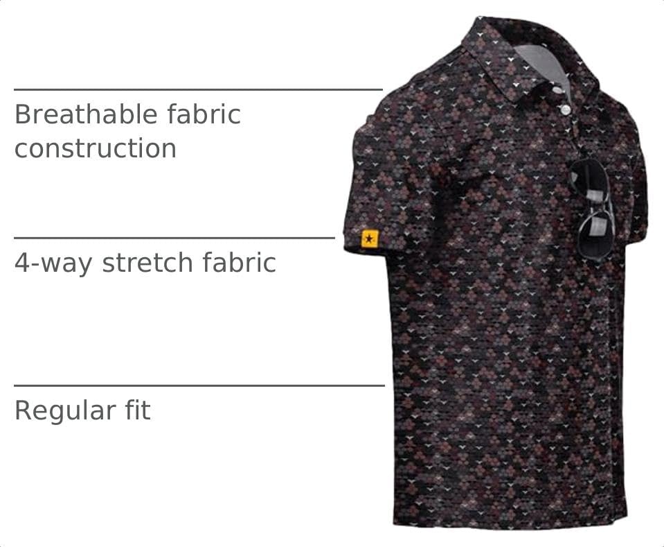 image:imageZITY Mens Golf Polo Shirts Short Sleeve UPF 50 Moisture Wicking TshirtWine Red