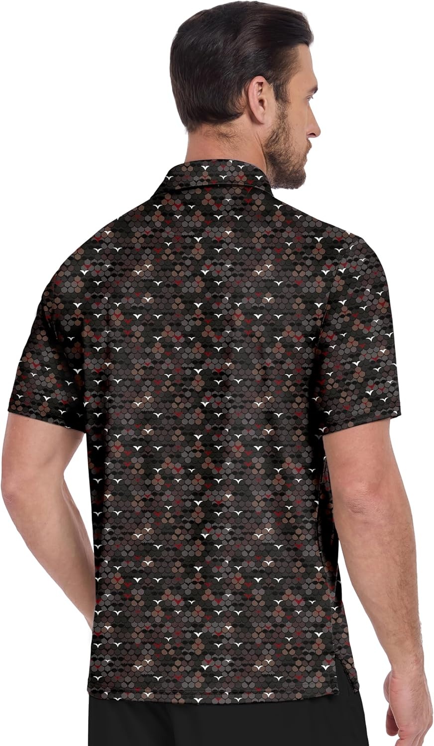 image:imageZITY Mens Golf Shirt Short Sleeve UPF 50 Athletic Casual Collared PoloBlack White Red