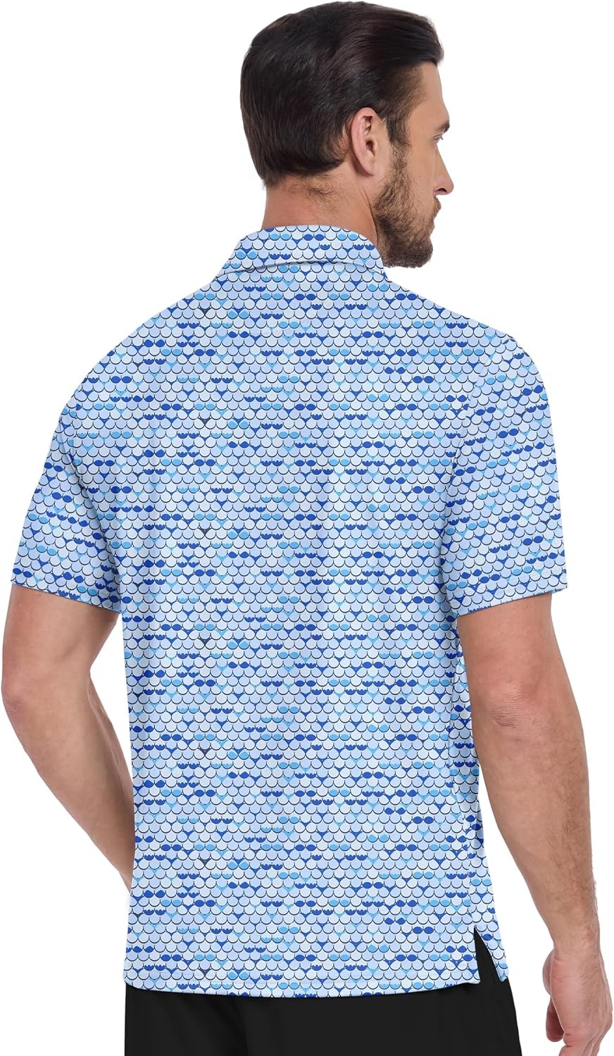 image:imageZITY Mens Golf Shirt Short Sleeve UPF 50 Athletic Casual Collared PoloBlue White