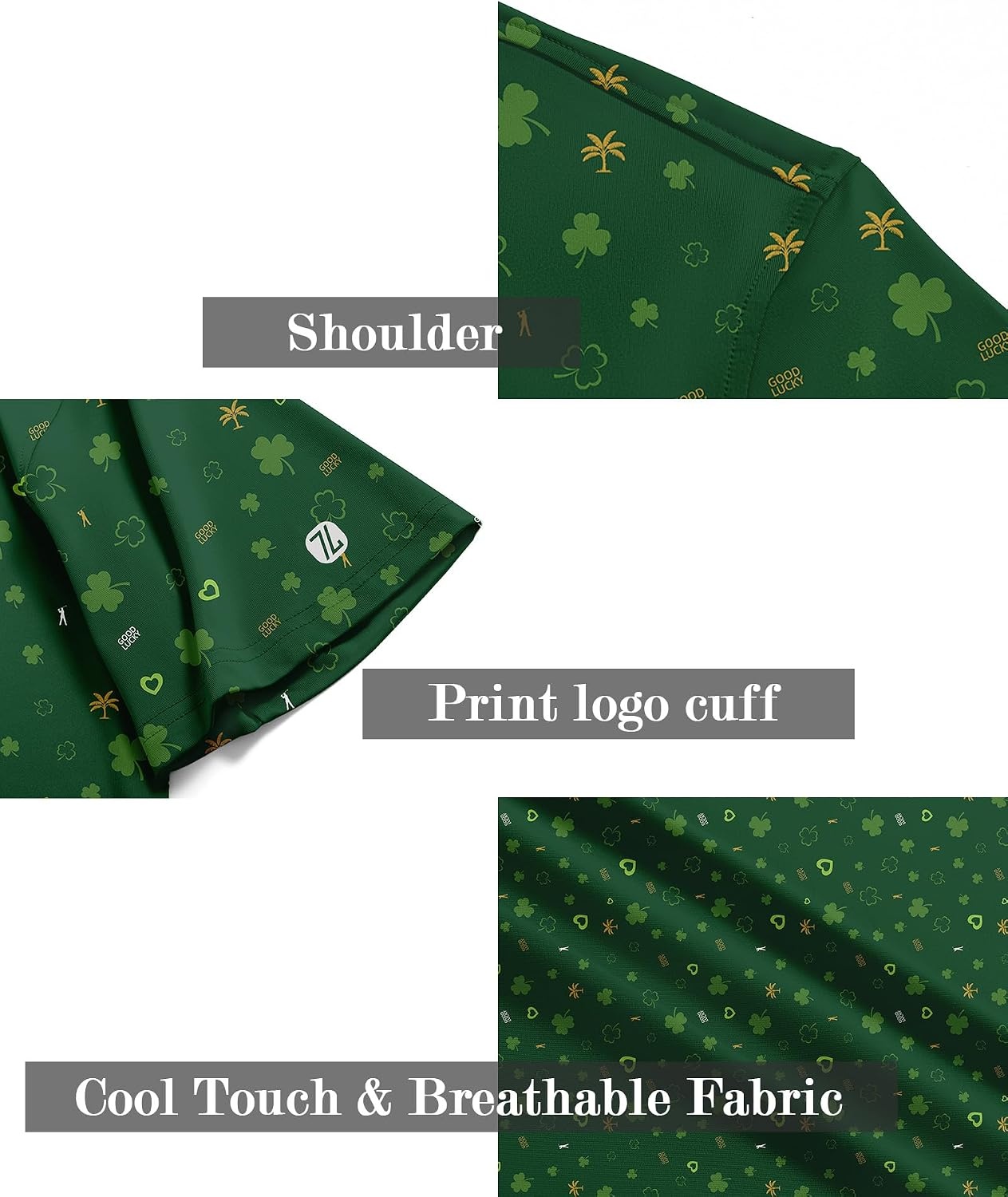 image:imageZITY Mens Golf Shirt Short Sleeve UPF 50 Athletic Casual Collared PoloBright Green