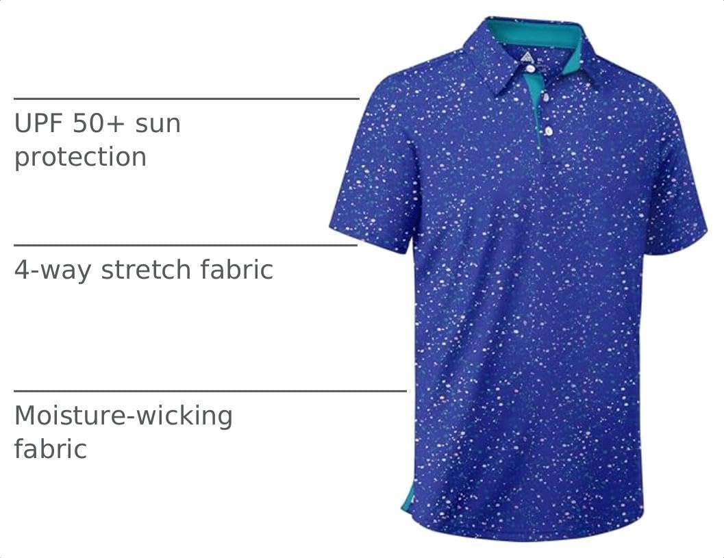 image:imageZITY Mens Golf Shirt Short Sleeve UPF 50 Athletic Casual Collared PoloCobalt