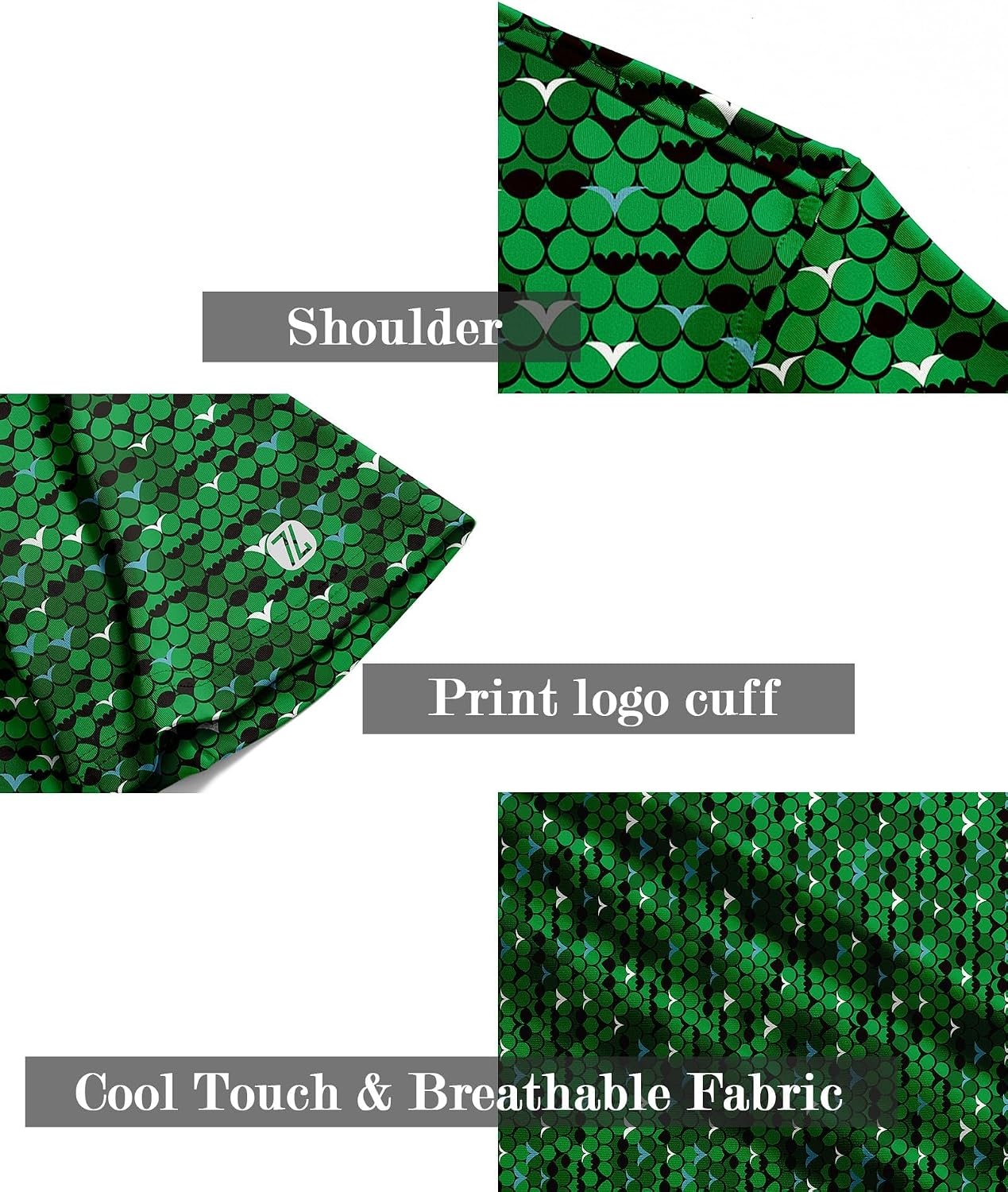 image:imageZITY Mens Golf Shirt Short Sleeve UPF 50 Athletic Casual Collared PoloGrass Green