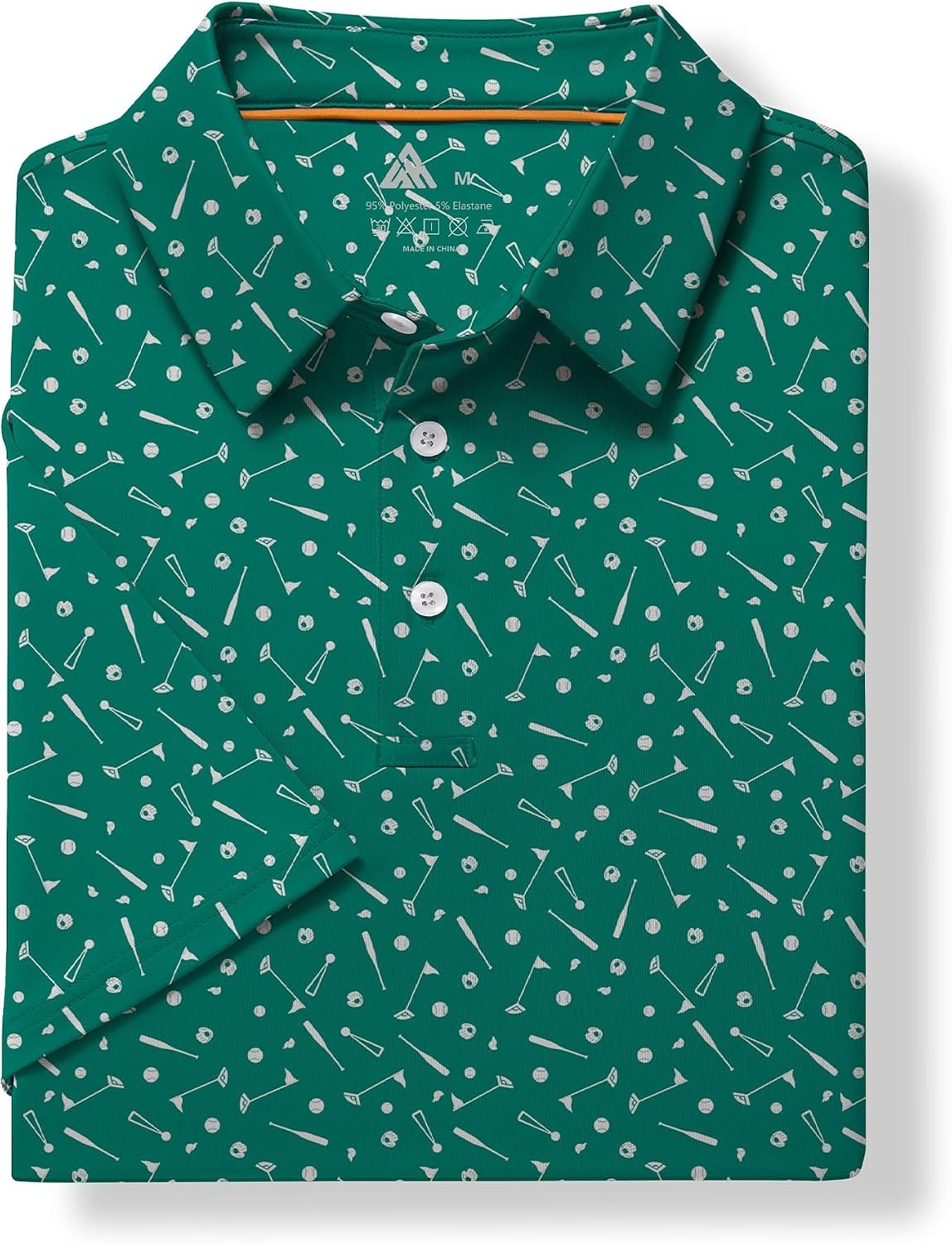 image:imageZITY Mens Golf Shirt Short Sleeve UPF 50 Athletic Casual Collared PoloGreen Golf