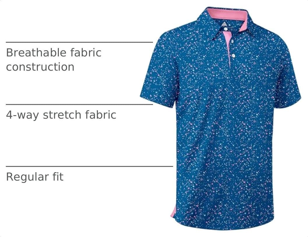 image:imageZITY Mens Golf Shirt Short Sleeve UPF 50 Athletic Casual Collared PoloIndigo