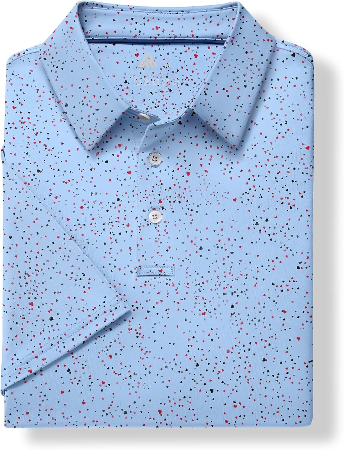 image:imageZITY Mens Golf Shirt Short Sleeve UPF 50 Athletic Casual Collared PoloLight Blue Dots