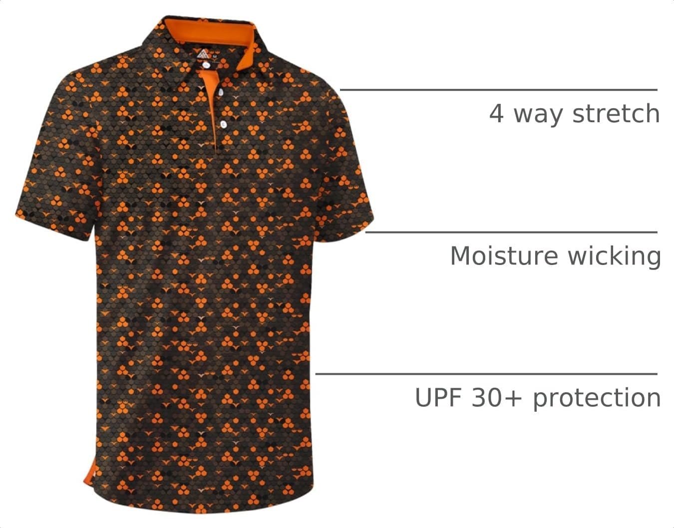 image:imageZITY Mens Golf Shirt Short Sleeve UPF 50 Athletic Casual Collared PoloOrange Brown