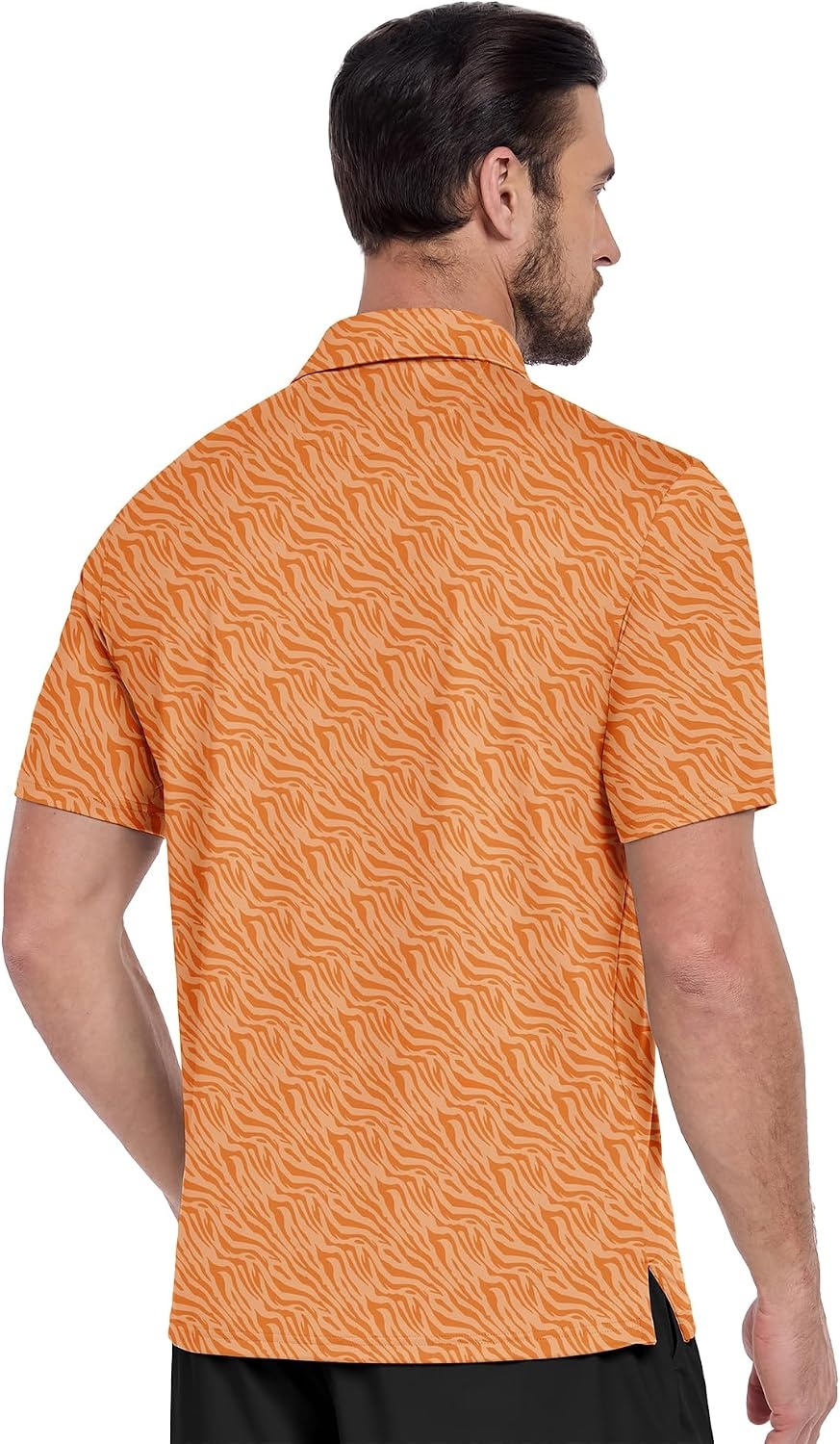 image:imageZITY Mens Golf Shirt Short Sleeve UPF 50 Athletic Casual Collared PoloOrange Yellow