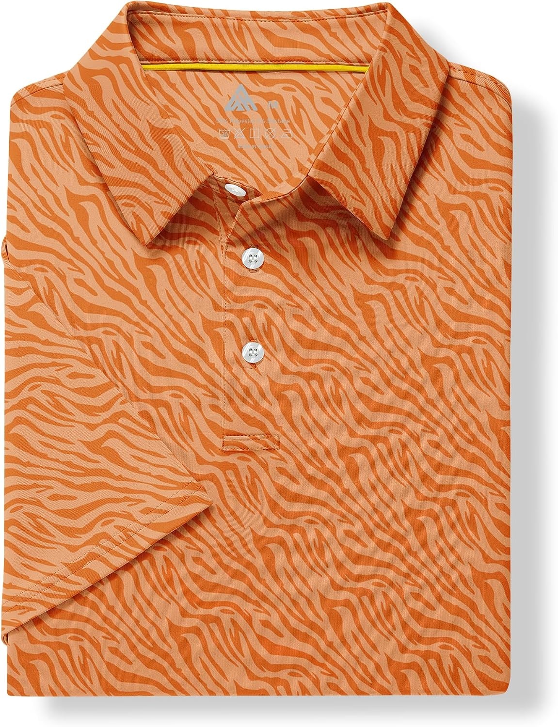 image:imageZITY Mens Golf Shirt Short Sleeve UPF 50 Athletic Casual Collared PoloOrange Yellow