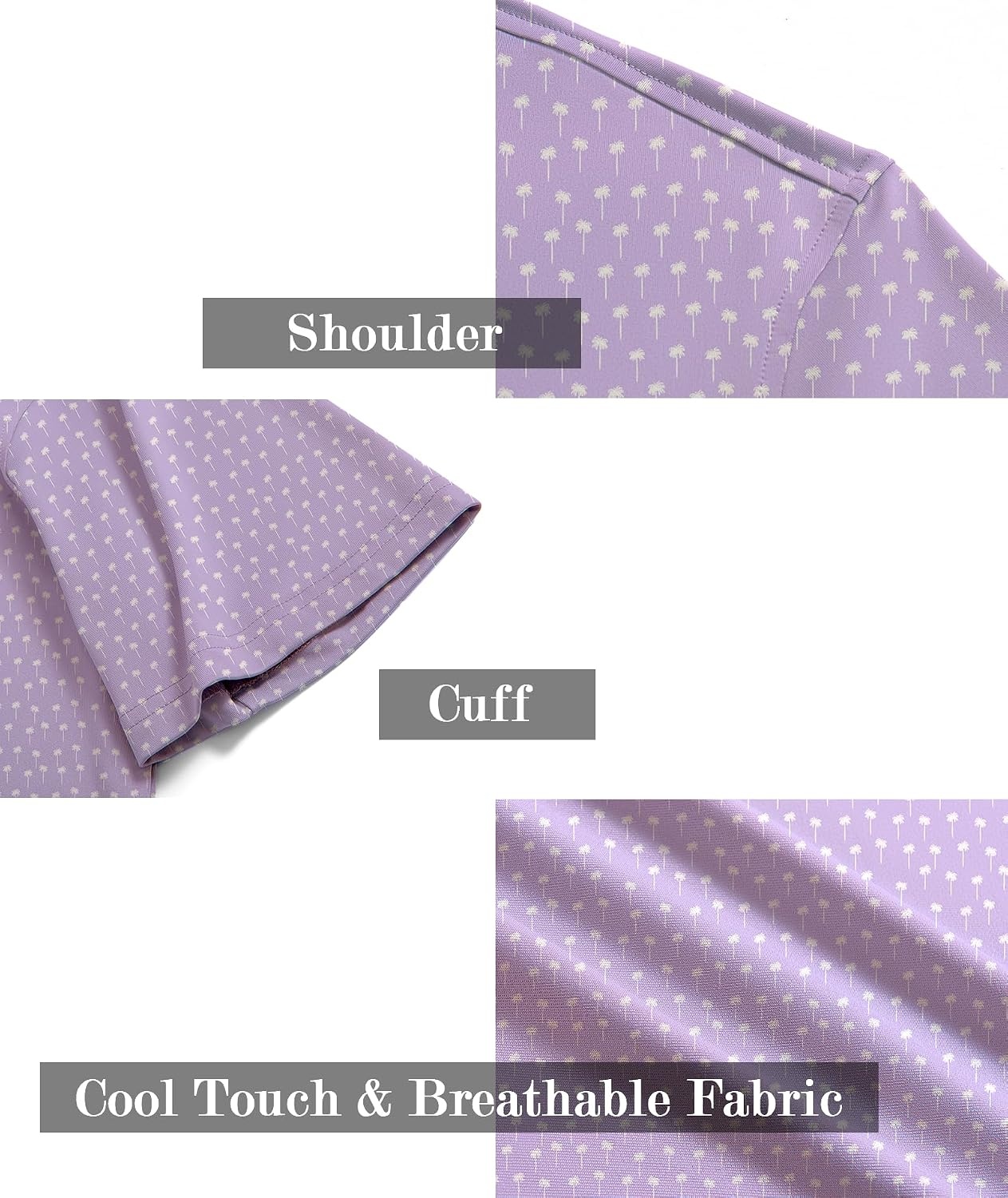 image:imageZITY Mens Golf Shirt Short Sleeve UPF 50 Athletic Casual Collared PoloPurple White