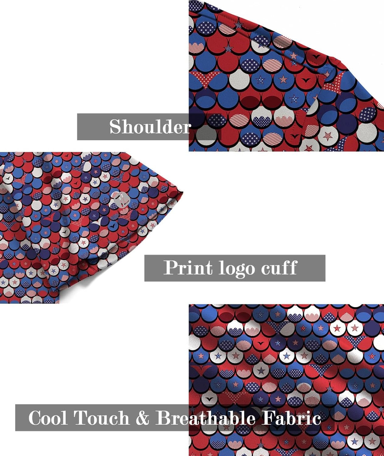 image:imageZITY Mens Golf Shirt Short Sleeve UPF 50 Athletic Casual Collared PoloRed White Blue