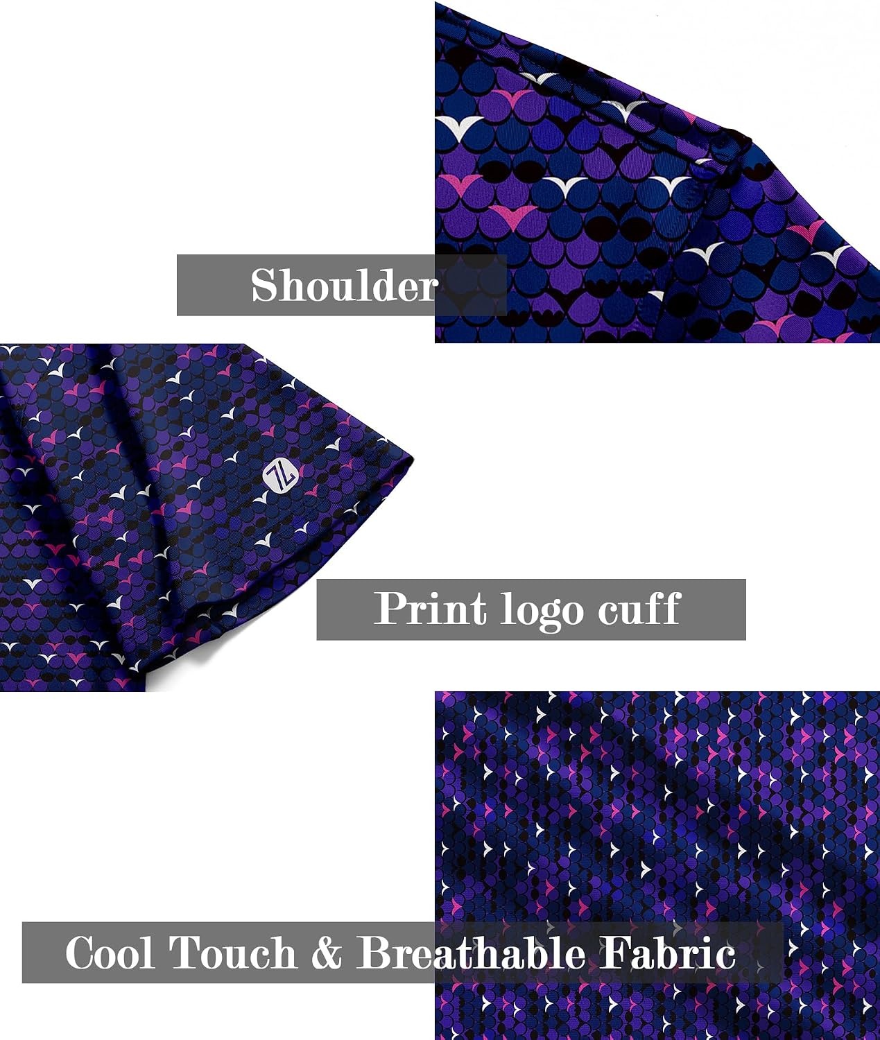 image:imageZITY Mens Golf Shirt Short Sleeve UPF 50 Athletic Casual Collared PoloRose Purple