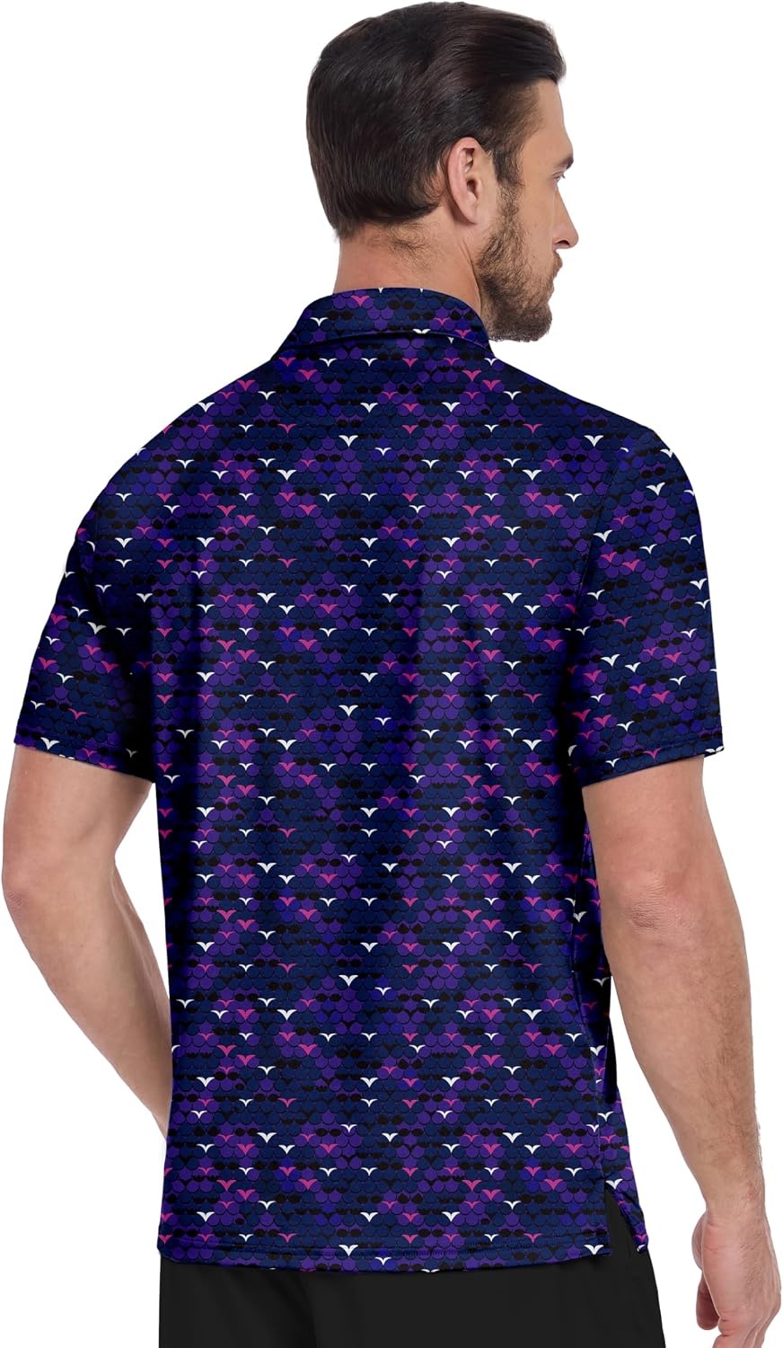 image:imageZITY Mens Golf Shirt Short Sleeve UPF 50 Athletic Casual Collared PoloRose Purple