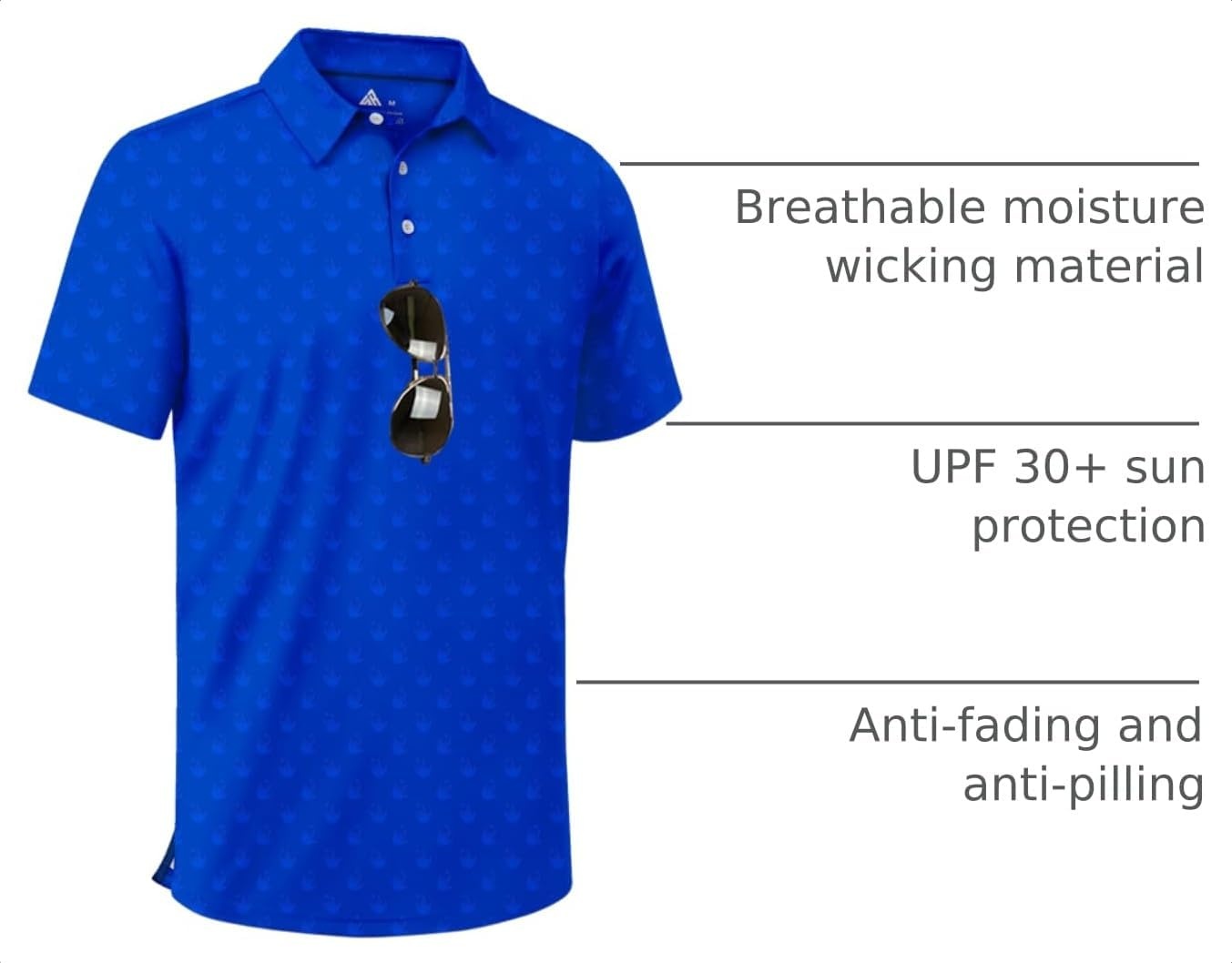 image:imageZITY Mens Golf Shirt Short Sleeve UPF 50 Athletic Casual Collared PoloRoyal Blue