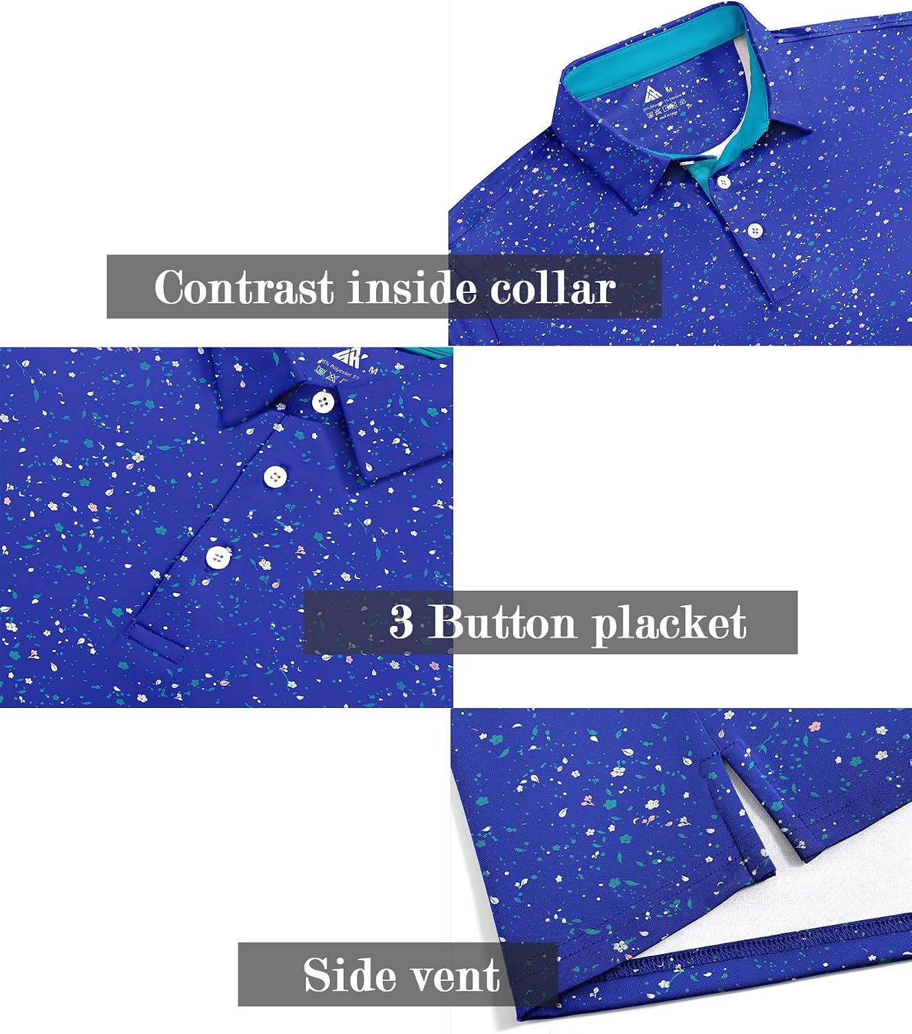 image:imageZITY Mens Golf Shirt Short Sleeve UPF 50 Athletic Casual Collared PoloSapphire Blue