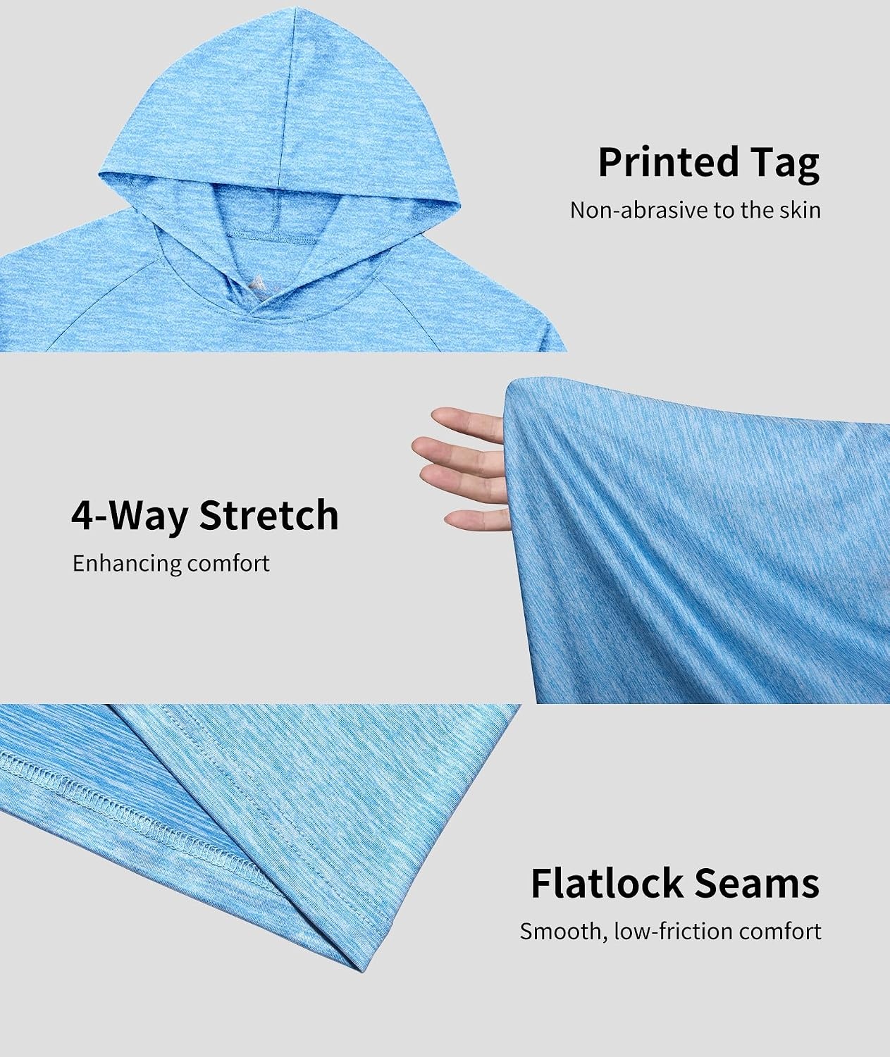 image:imageZITY Mens Lightweight Hoodie Shirts UPF 50 Fishing Workout Hiking Shirts7 Pack Heather BlackLight GreyBurgundyLight BlueDark BlueRoyal BlueArmy Green