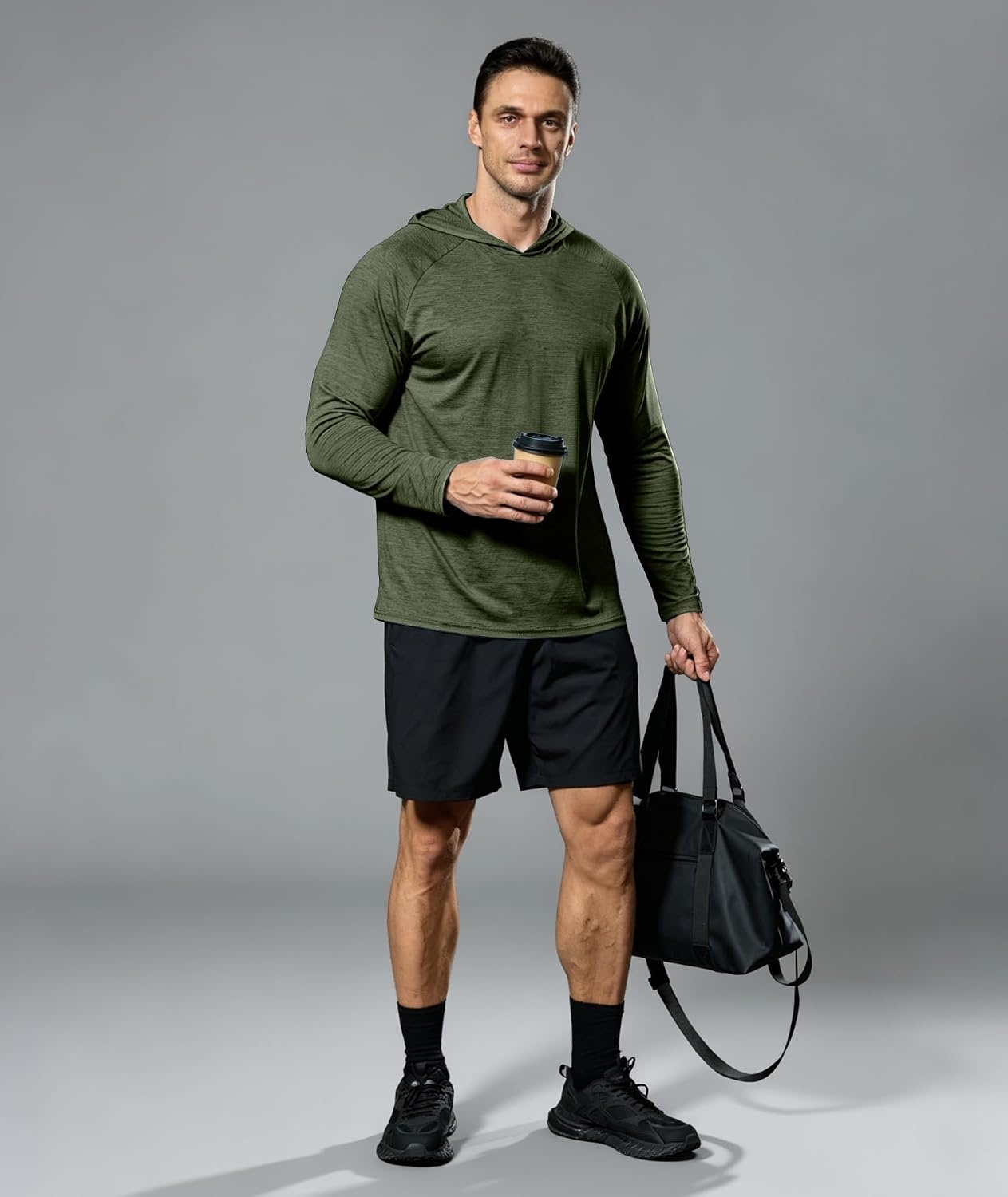 image:imageZITY Mens Lightweight Hoodie Shirts UPF 50 Fishing Workout Hiking Shirts7 Pack Heather BlackLight GreyDusty BlueDark BlueGreenRoyal BlueLight Blue