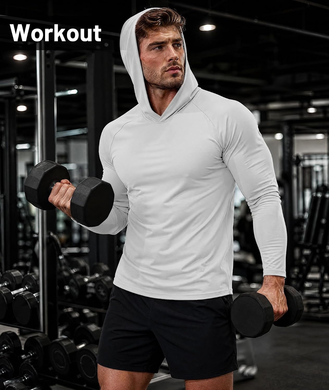 image:imageZITY Mens Lightweight Hoodie Shirts UPF 50 Fishing Workout Hiking Shirts7 Packblack Red Dark Grey Dark Blue Navy Blue Army Green Light Grey