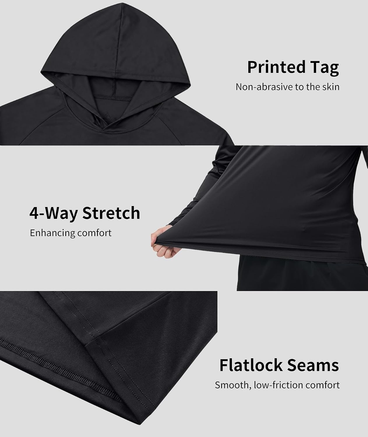 image:imageZITY Mens Lightweight Hoodie Shirts UPF 50 Fishing Workout Hiking Shirts7 Packblack4 White3