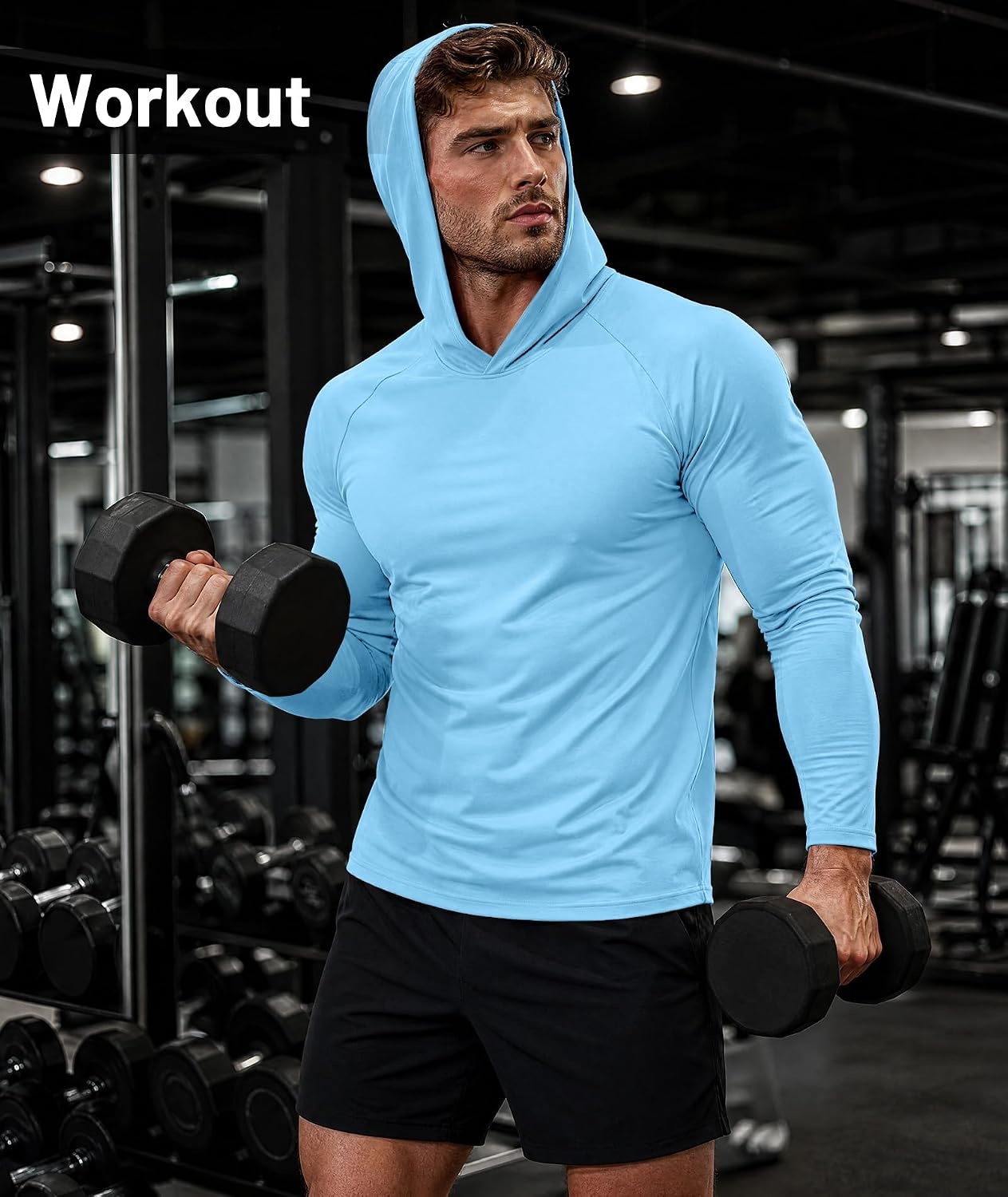image:imageZITY Mens Lightweight Hoodie Shirts UPF 50 Fishing Workout Hiking Shirts7 Packdark Blue4 Light Blue3