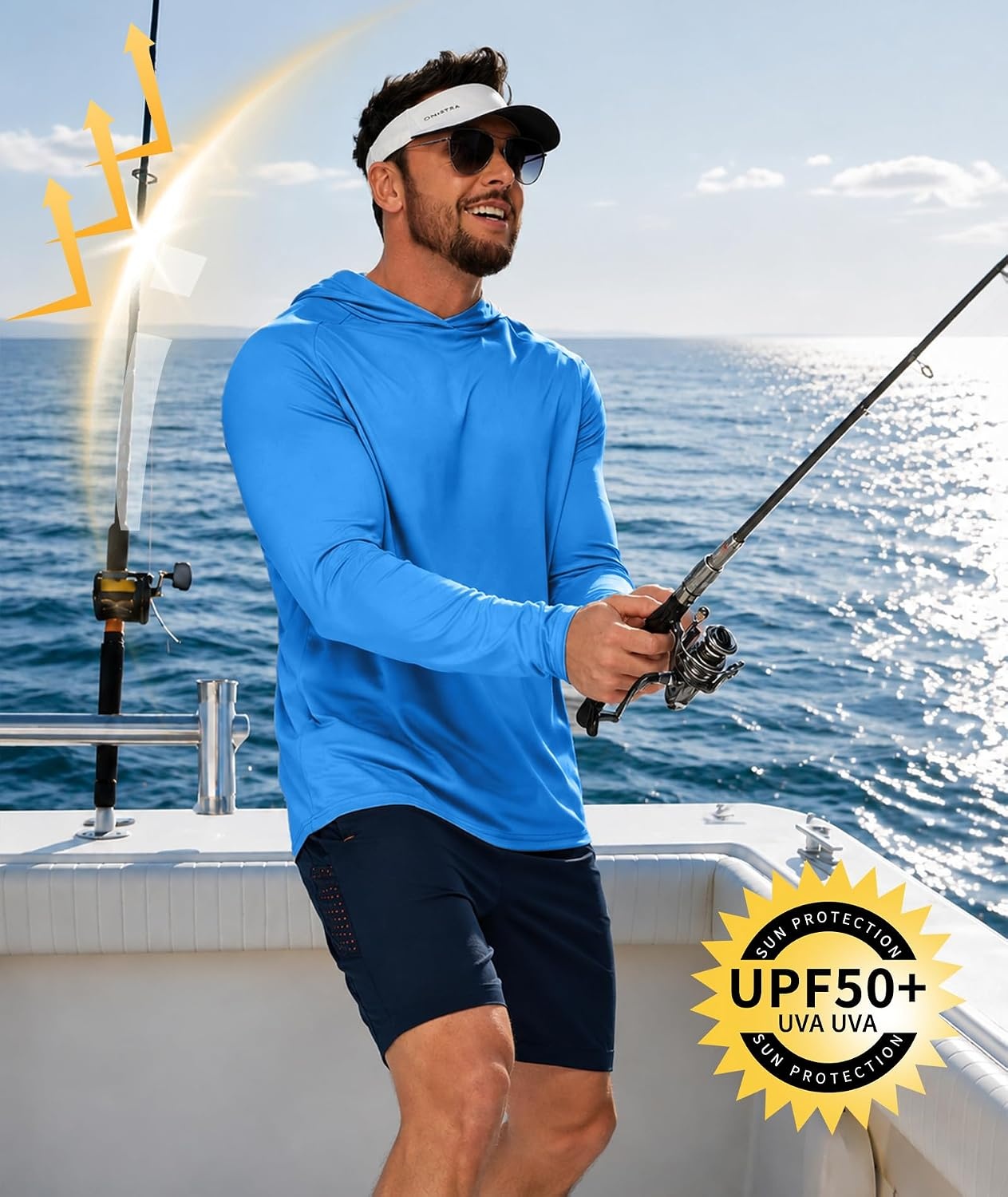 image:imageZITY Mens Lightweight Hoodie Shirts UPF 50 Fishing Workout Hiking Shirts7 Packnavy4 Light Grey3