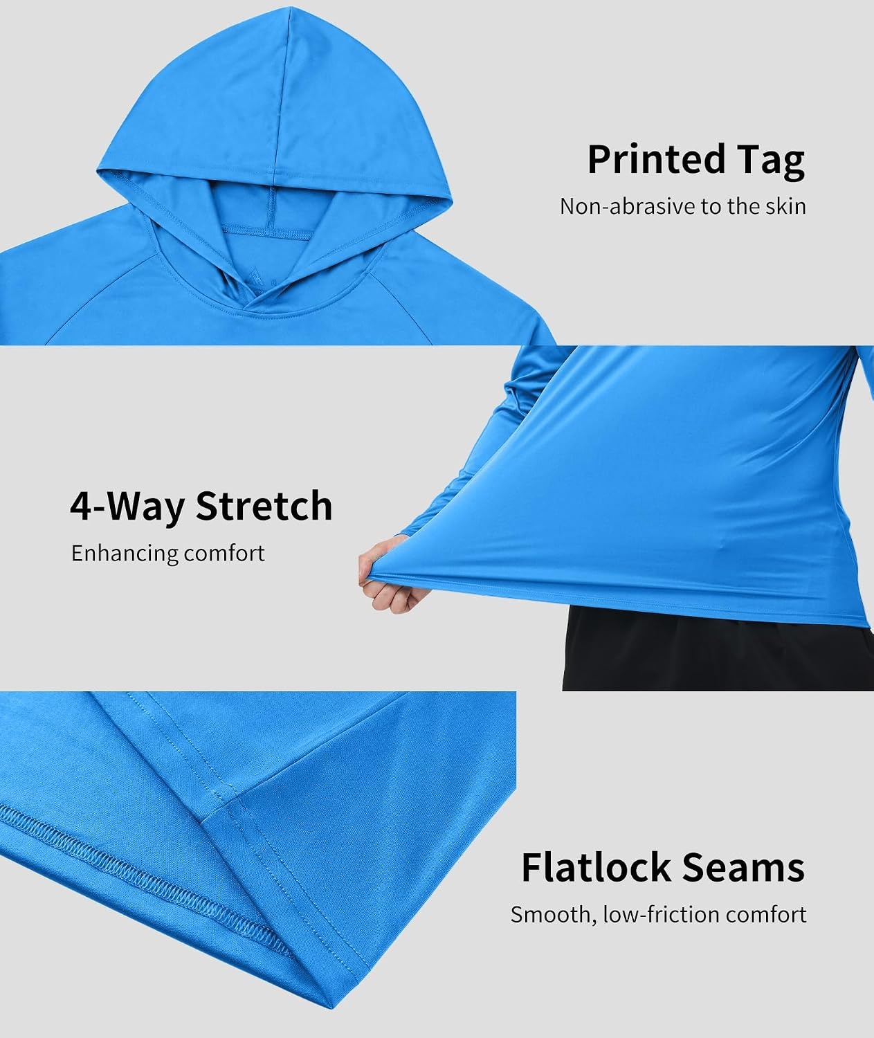 image:imageZITY Mens Lightweight Hoodie Shirts UPF 50 Fishing Workout Hiking Shirts7 Packnavy4 Light Grey3