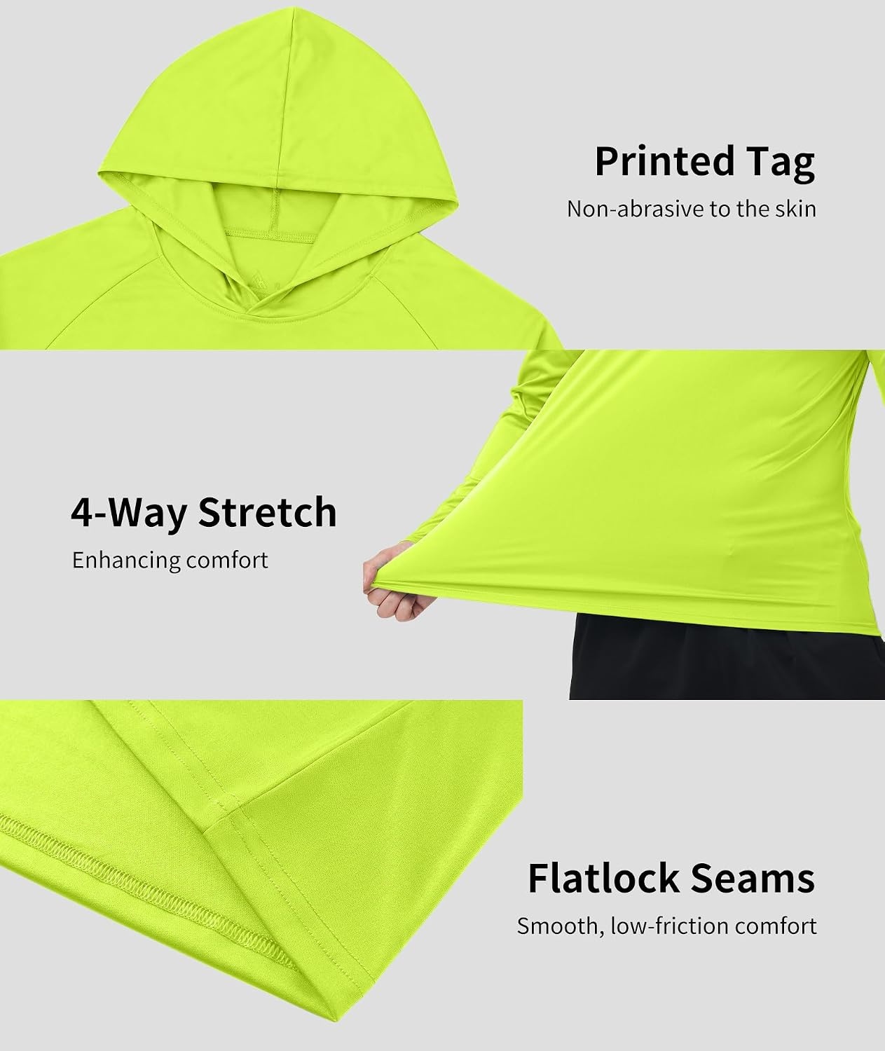 image:imageZITY Mens Lightweight Hoodie Shirts UPF 50 Fishing Workout Hiking Shirts7 Packneon Green4 Neon Orange3