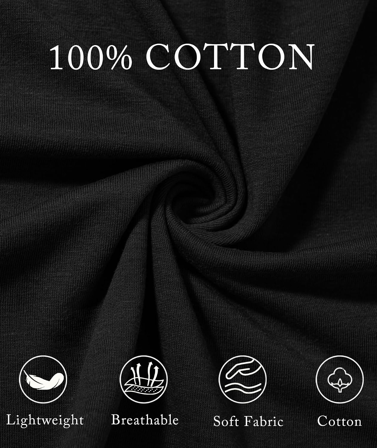 image:imageZITY Mens Long Sleeve Shirts Comfortable Basic Cotton TShirts for MenBlackBlackWhite