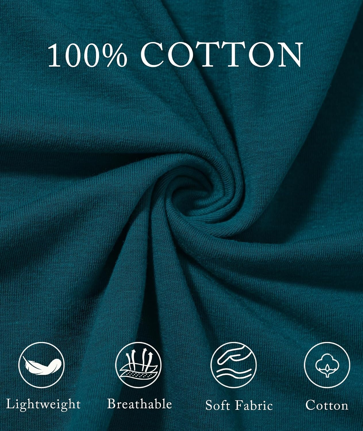 image:imageZITY Mens Long Sleeve Shirts Comfortable Basic Cotton TShirts for MenBlackWine Red Dark Teal Blue