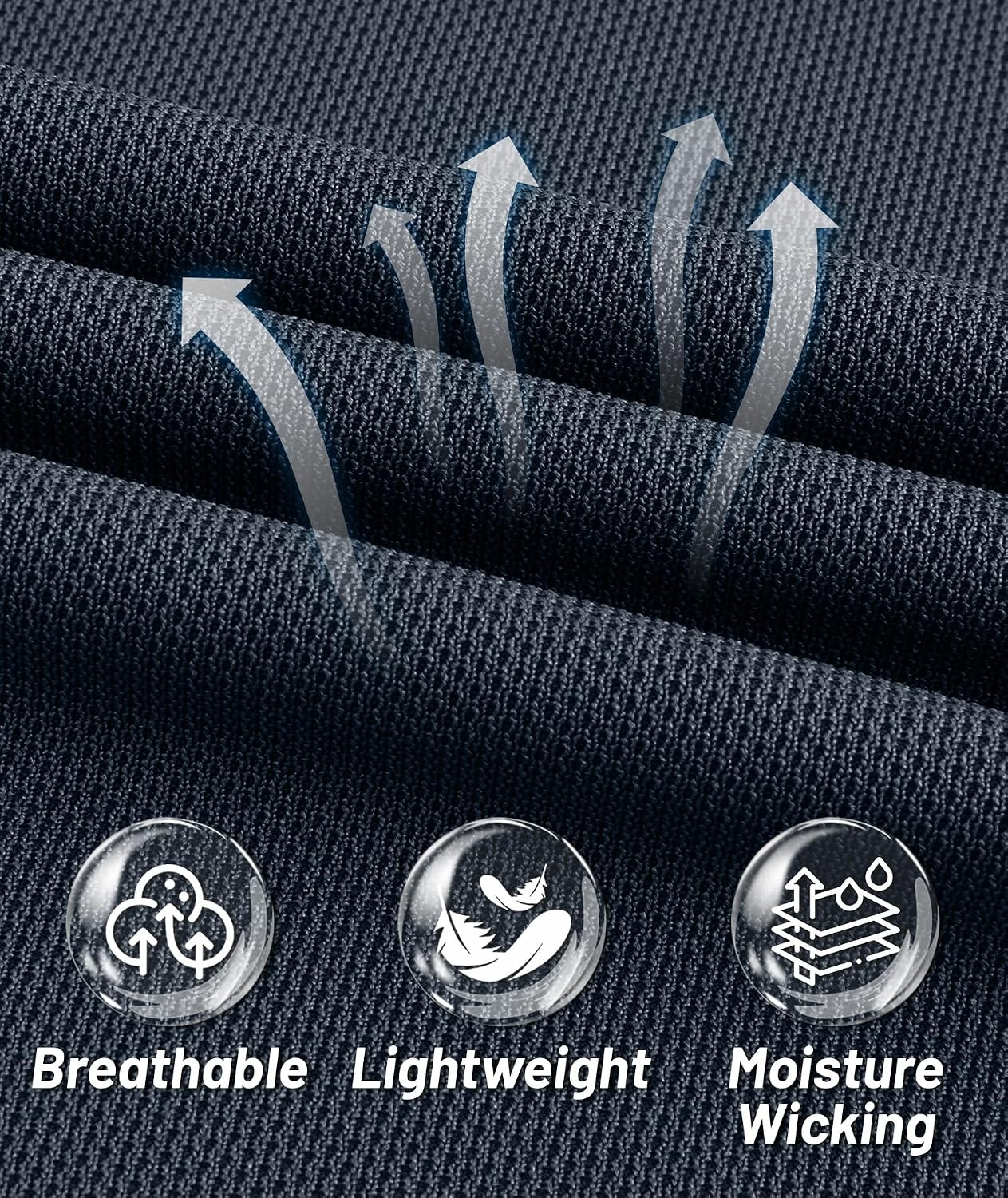 image:imageZITY Mens Polo Shirt Long Sleeve Moisture Wicking Athletic Golf PolosGray