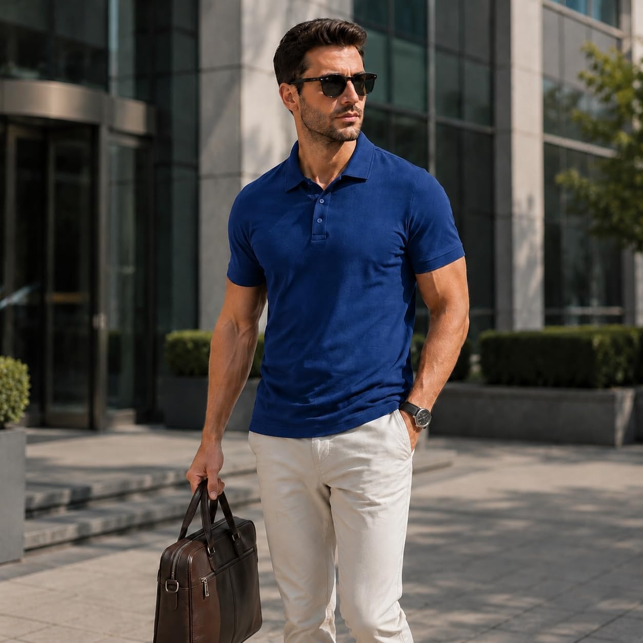 image:imageZITY Mens Polo Shirt Short Sleeve Workout Athletic Golf PolosRoyal Blue
