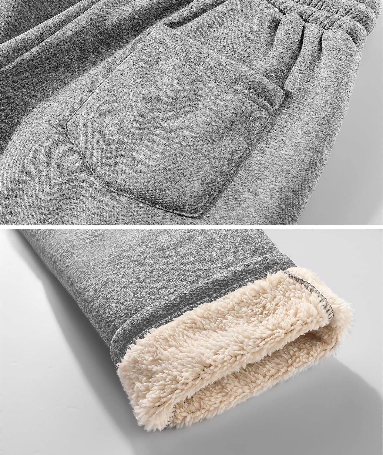 image:imageZITY Mens Thick Fleece Winter Pants Heavyweight Warm Sherpa Lined Athletic Jogger Sweatpants with PocketsDark Grey