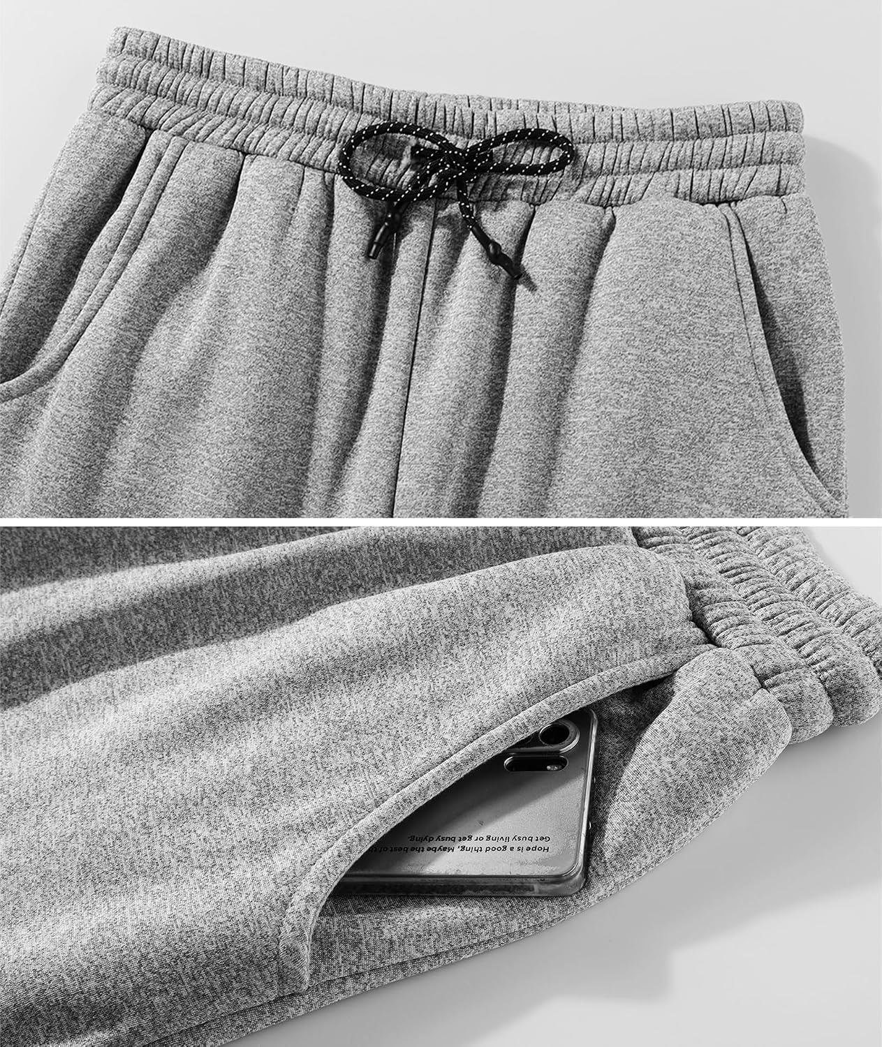 image:imageZITY Mens Thick Fleece Winter Pants Heavyweight Warm Sherpa Lined Athletic Jogger Sweatpants with PocketsDark Grey
