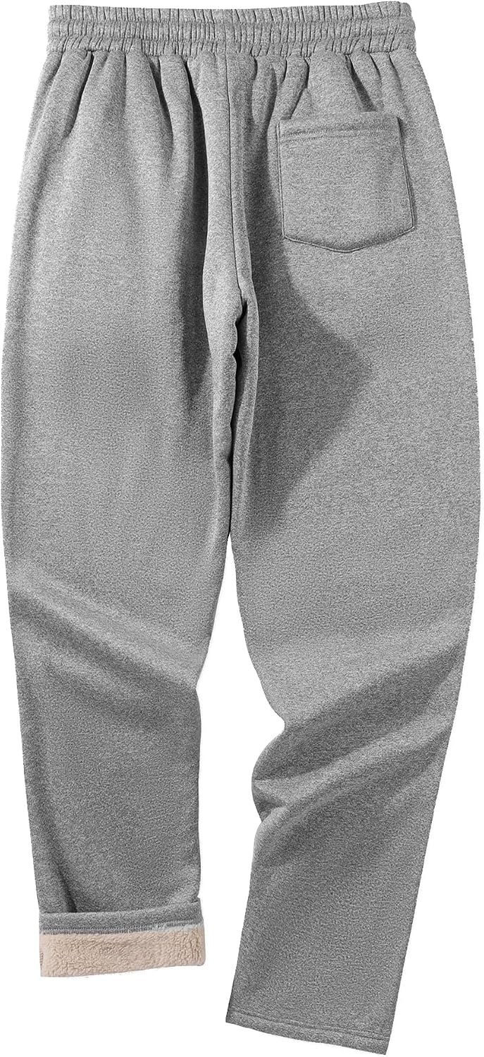 image:imageZITY Mens Thick Fleece Winter Pants Heavyweight Warm Sherpa Lined Athletic Jogger Sweatpants with PocketsDark Grey