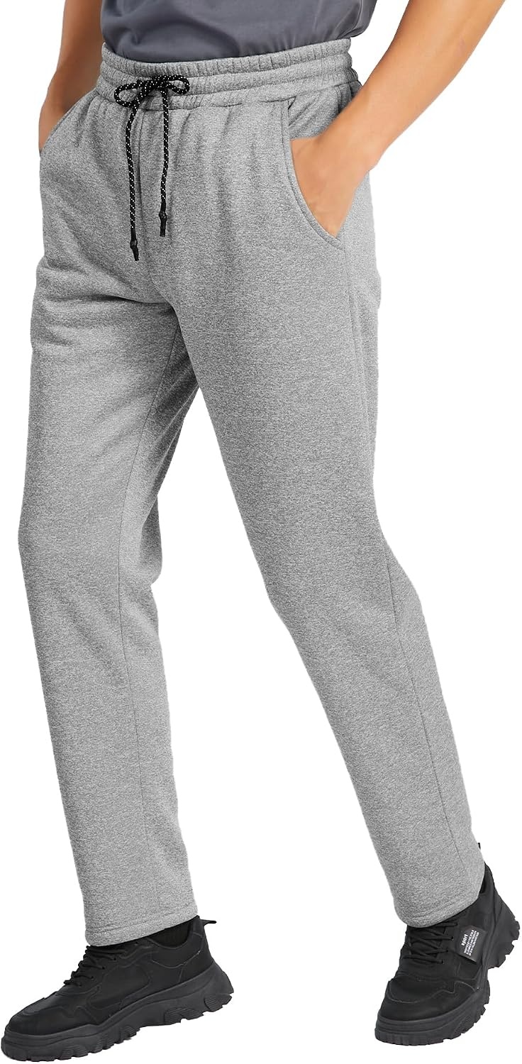 image:imageZITY Mens Thick Fleece Winter Pants Heavyweight Warm Sherpa Lined Athletic Jogger Sweatpants with PocketsDark Grey
