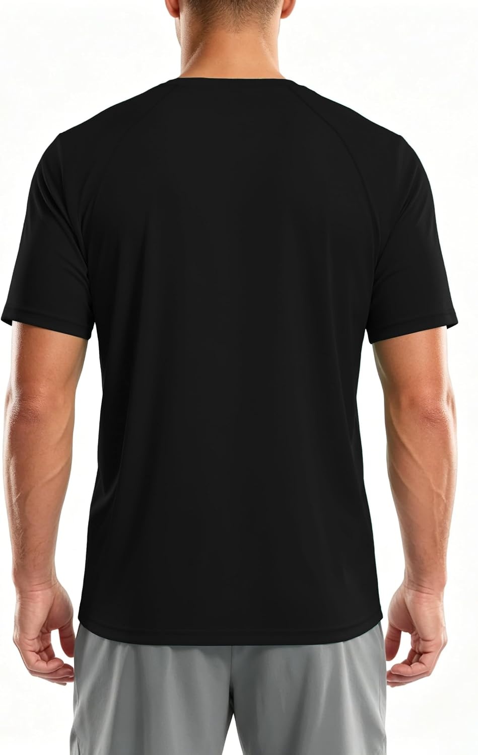 image:imageZITY Mens Workout Swim Shirts UPF 50 Rash Guard Quick Dry Short SleeveBlack