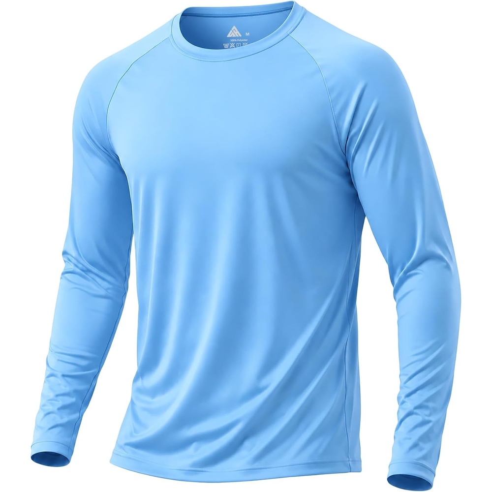 image:imageMens Quick Dry Athletic TShirts Long Sleeve UV Sun Shirts for HikingSky Blue