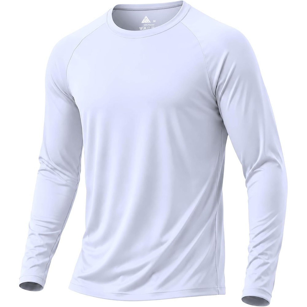 image:imageMens Quick Dry Athletic TShirts Long Sleeve UV Sun Shirts for HikingWhite