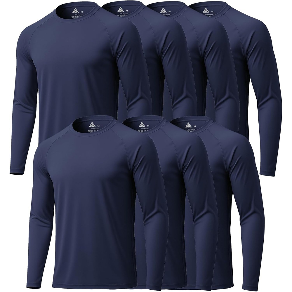 image:imageZITY 7 Pack Long Sleeve Shirts for Mens UPF 50 Fast Dry7packdark Blue