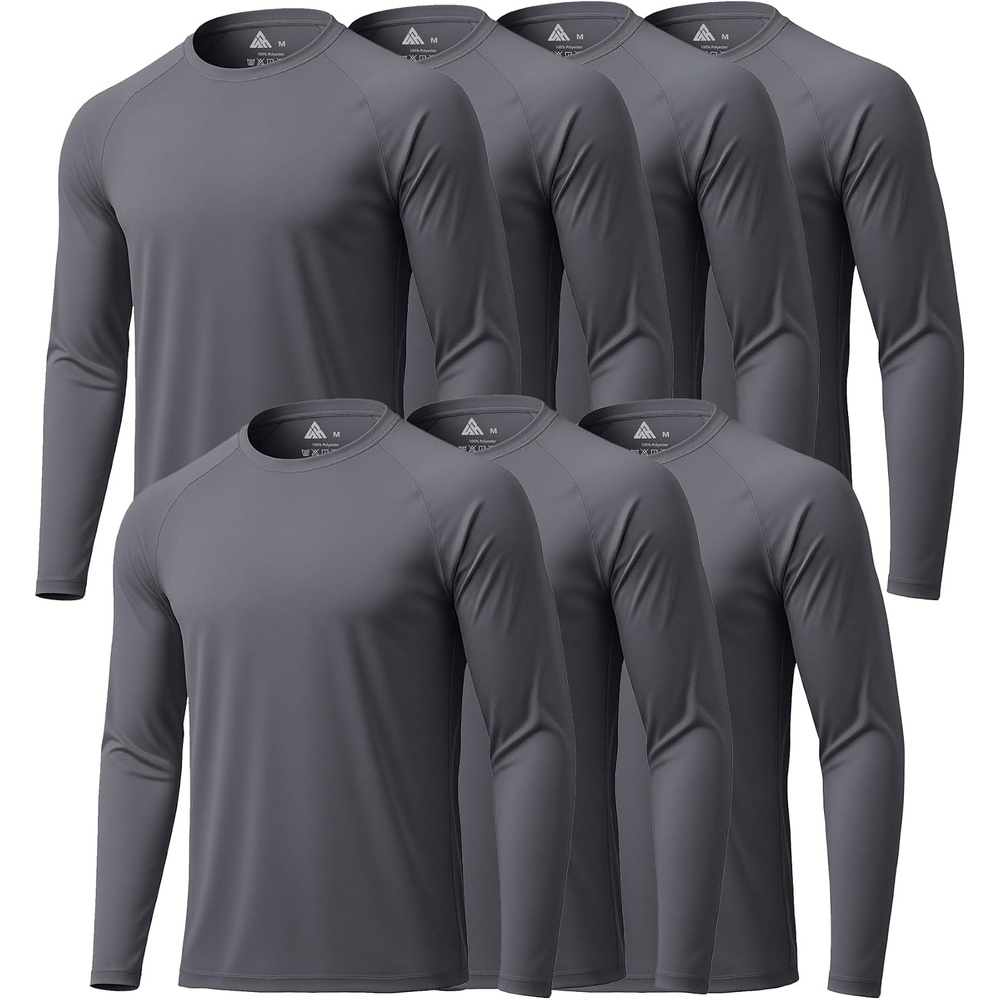 image:imageZITY 7 Pack Long Sleeve Shirts for Mens UPF 50 Fast Dry7packdark Gray