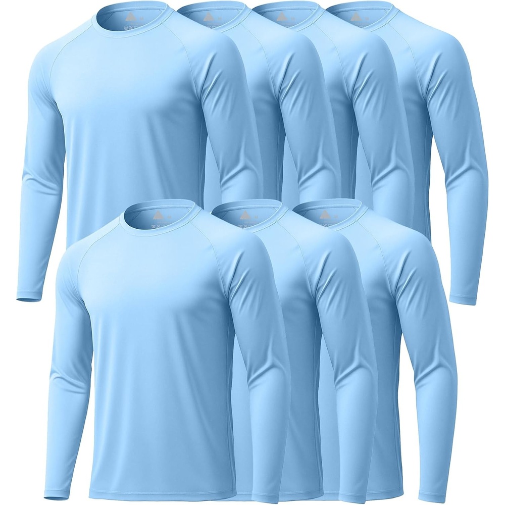 image:imageZITY 7 Pack Long Sleeve Shirts for Mens UPF 50 Fast Dry7packlight Blue