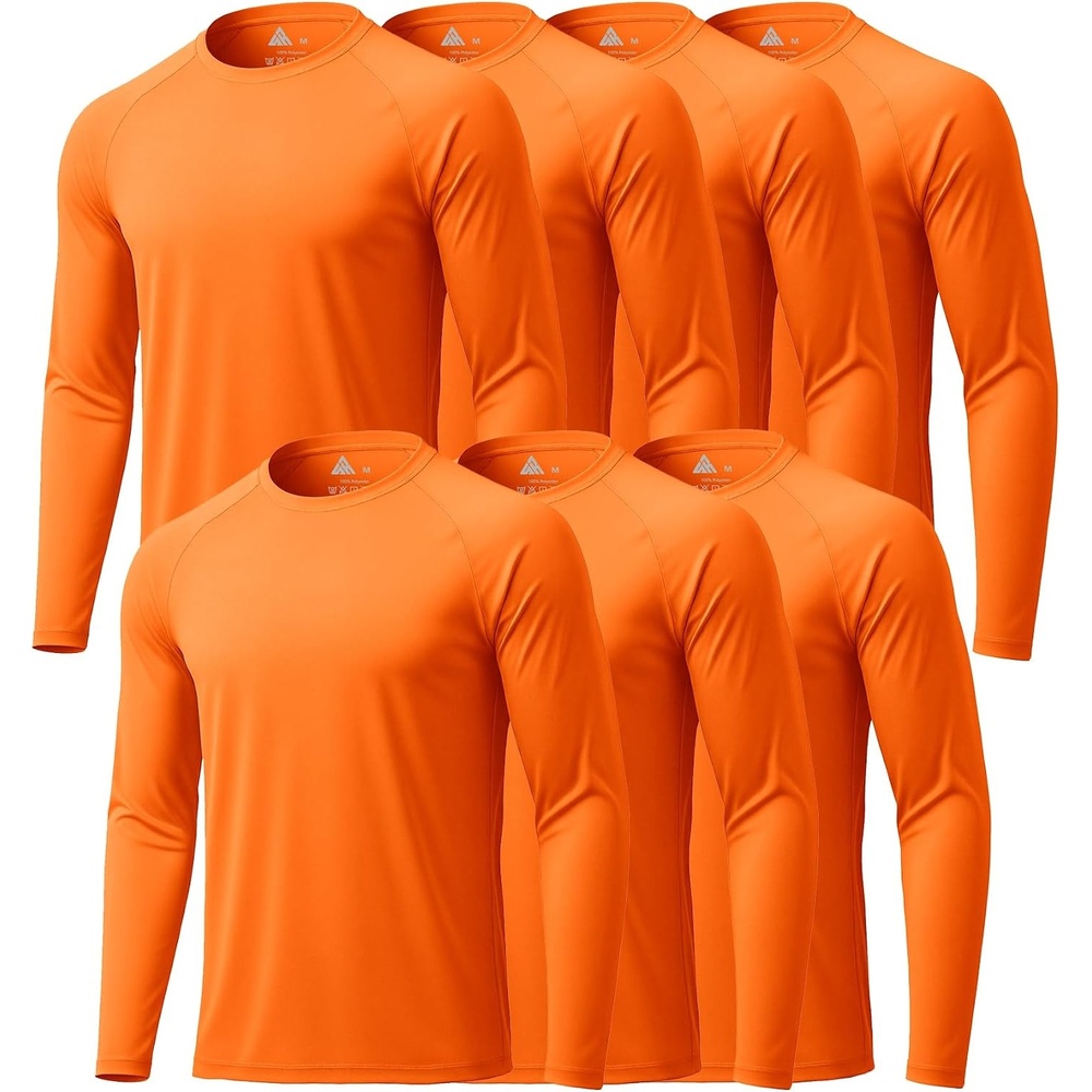 image:imageZITY 7 Pack Long Sleeve Shirts for Mens UPF 50 Fast Dry7packneonorangeHunterorange