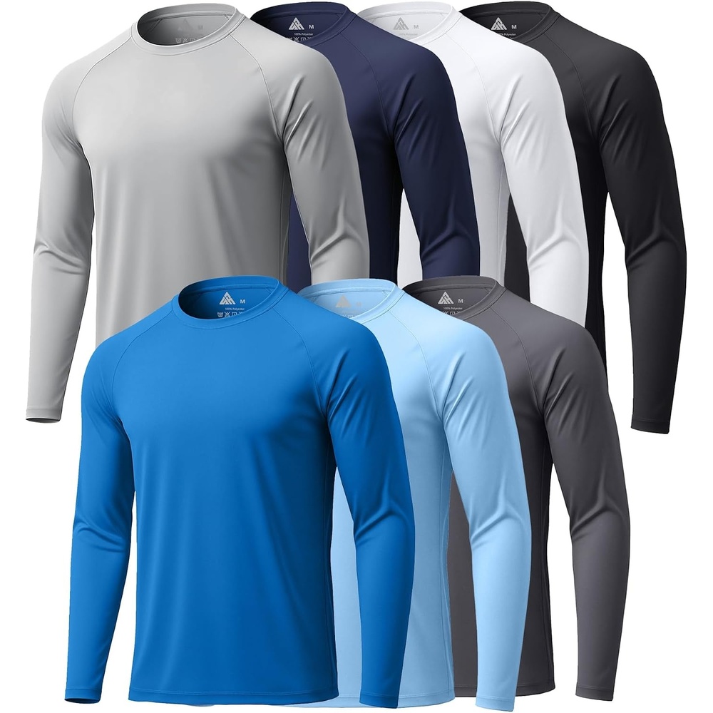 image:imageZITY 7 Pack Long Sleeve Shirts for Mens UPF 50 Fast Dry7packroyalblueLightgrayDarkgrayLightblueDarkblueWhiteBlack
