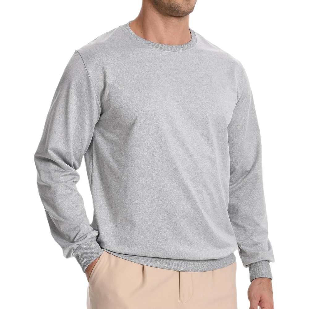 image:imageZITY Mens Athletic Crewneck Sweatshirt Classic Versatile Lightweight Long Sleeve Sweatshirts for Men Sport GrayM