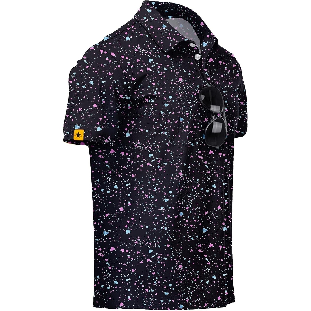 image:imageZITY Mens Golf Polo Shirts Short Sleeve UPF 50 Moisture Wicking TshirtBlack