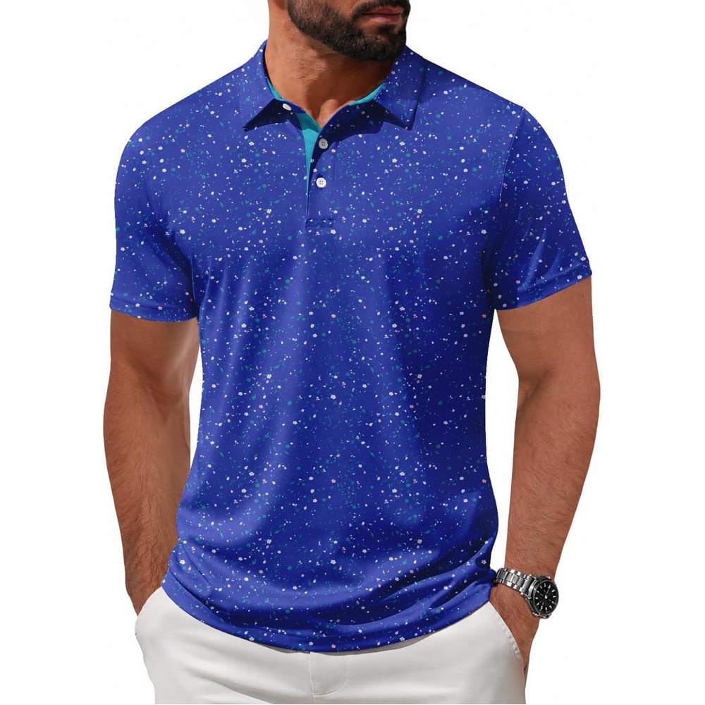 image:imageZITY Mens Golf Shirt Short Sleeve UPF 50 Athletic Casual Collared PoloSapphire Blue