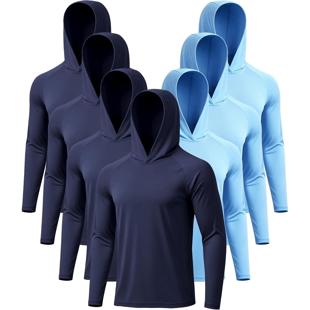 image:imageZITY Mens Lightweight Hoodie Shirts UPF 50 Fishing Workout Hiking Shirts7 Packdark Blue4 Light Blue3