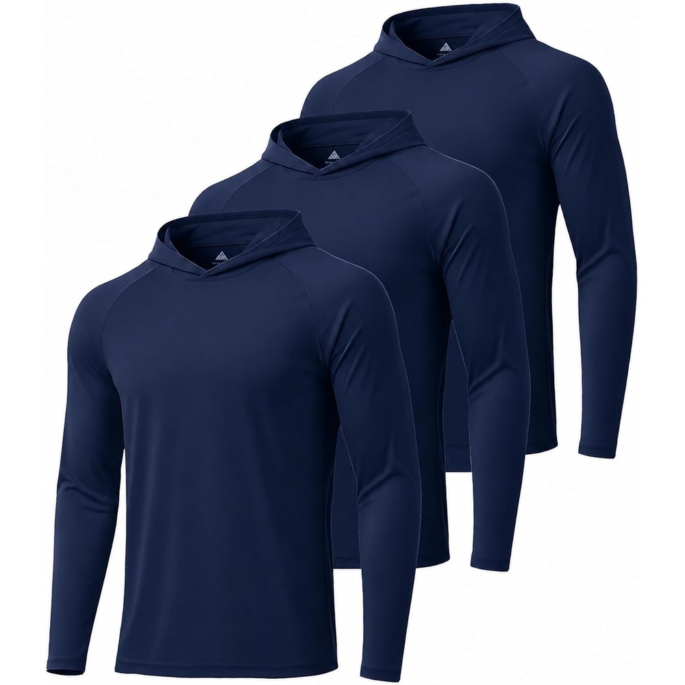 image:imageZITY Mens Lightweight Pullover Hoodie UPF 50 Fishing Shirts Sweatshirt3pcs Dark Blue
