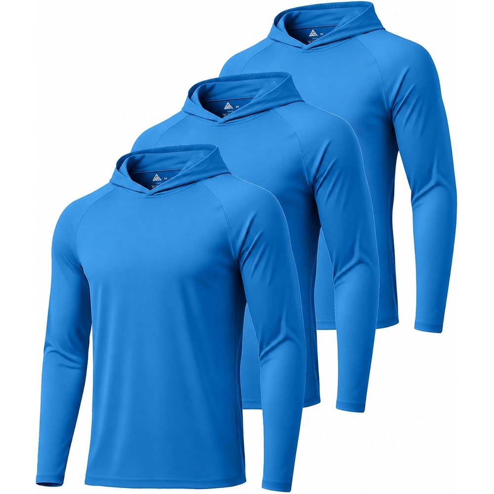 image:imageZITY Mens Lightweight Pullover Hoodie UPF 50 Fishing Shirts Sweatshirt3pcs Sky Blue