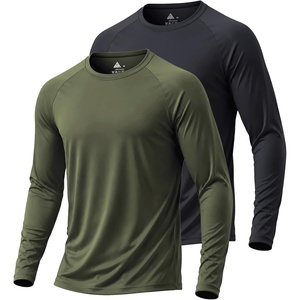 Men’s Quick Dry Athletic T-Shirts Long Sleeve UV Sun Shirts for Hiking(2pack-armygreen/Black)